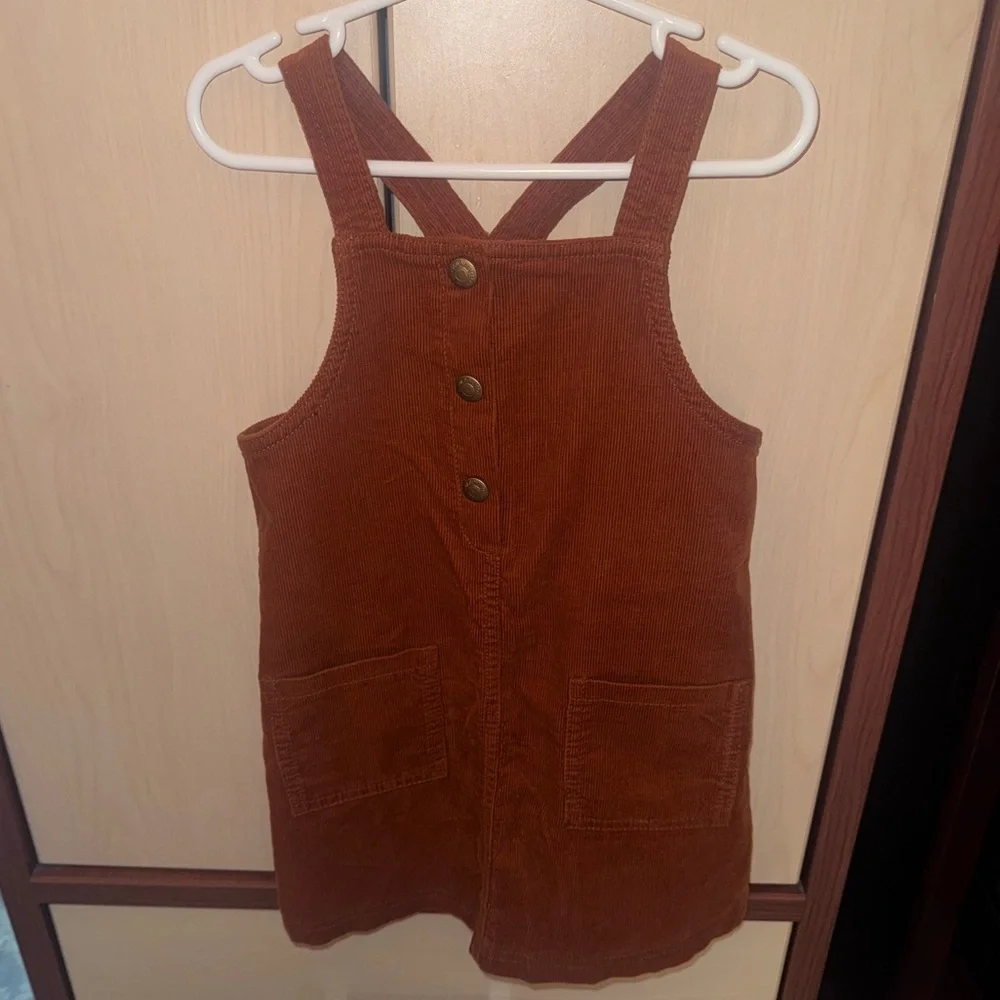 Old Navy Toddler Girls 4T Brown Corduroy Skirtall Jumper Dress